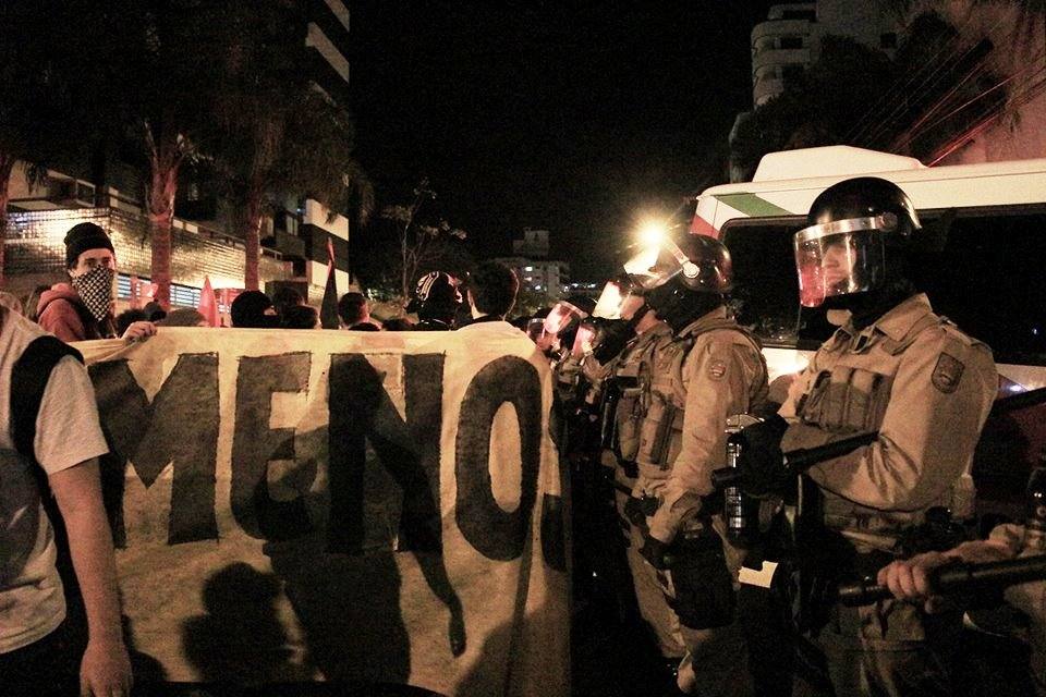 Ato foi marcado pela truculência policial/Foto: Clarissa Peixoto